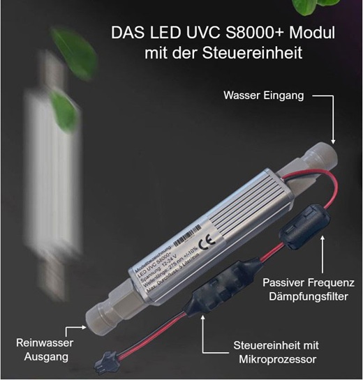 Ansicht des neuen LED UVC Modul für die Tiefenentkeimung