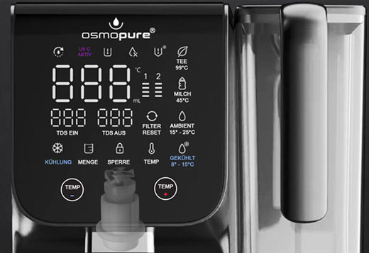 Einbauposition SMT 7000 von dem neuen Wasserwirbler nach dem Prinzip von Schauberger für Osmoseanlagen, Auftisch Osmoseanlagen Tischgeräte