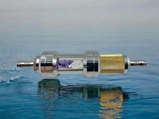 Vitalpure Ergänzungsmosule für die remineralisierung von Osmosewasser mit Bergkristall und Amethyst mit hexagonaler Trinkwaseraufbereitun